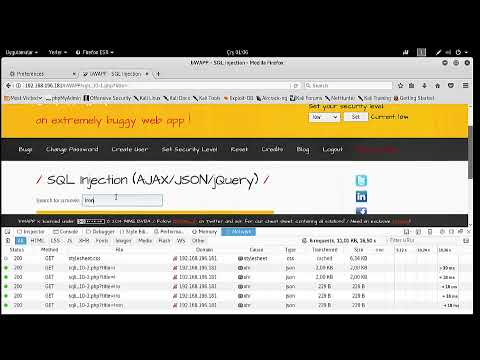 A1 Injection - SQL Injection (AJAX, JSON, Jquery) | Level Low
