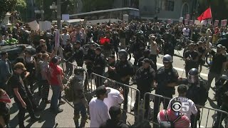 Despite the cancellation of patriot prayer rally, plenty
counter-protesters showed up at alamo square. as da lin reports, some
them came for a fight.