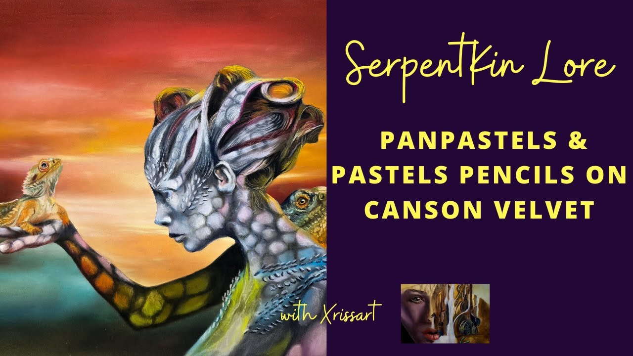 Пастель PanPastel и пастельные карандаши на бумаге Canson Velvet | Слушатель историй о Серпенткине