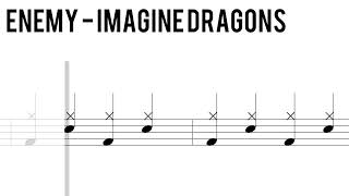 How to Play Enemy - Imagine Dragons - BEGINNER 🥁 (OLD) Resimi