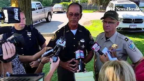 Lake County Sheriff Dan Dunlap tells reporters a d...