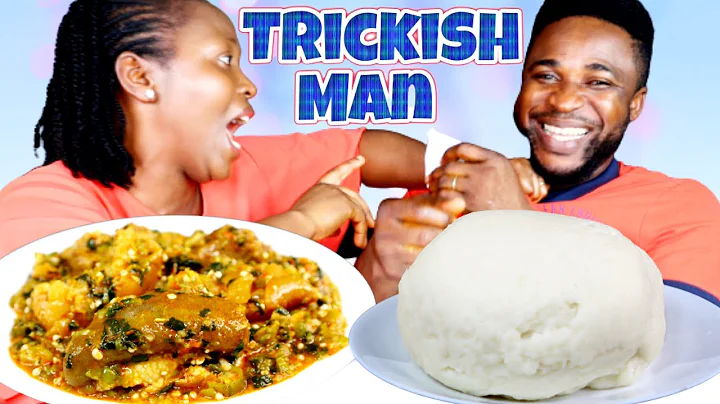 MY HUSBAND IS VERY TRICKISH | SEARCH AND EAT CHALLENGE | FUFU AND OKRO SOUP MUKBANG