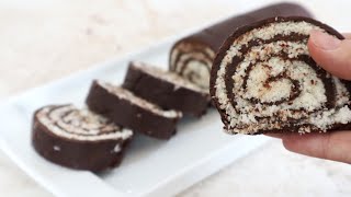 Do you have coconut 🥥 and some biscuits? Make coconut Swiss rolls |NO baking|