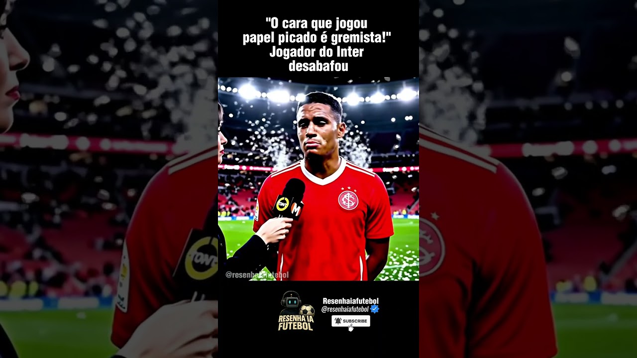 "O cara que jogou papel picado é gremista!"Jogador do Inter desabafou após derrota para o Flamengo.