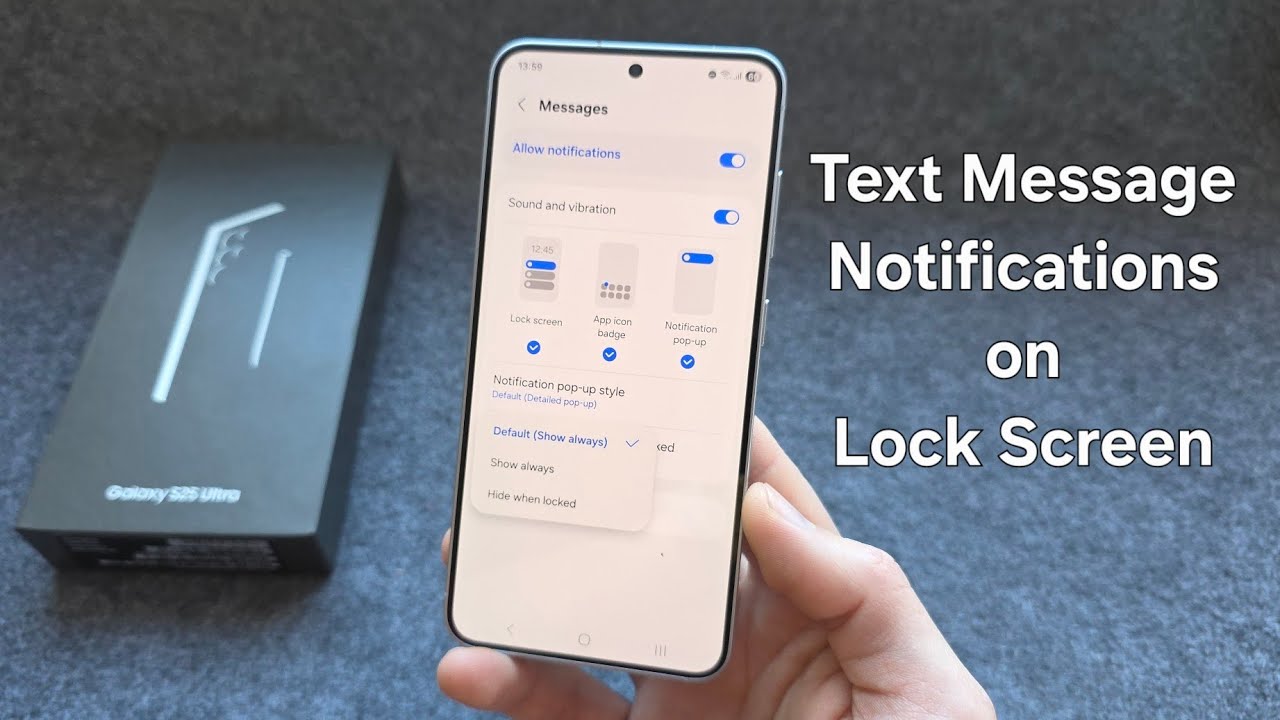 How to Enable SMS / Text Message Notifications on Lock Screen - Samsung ...