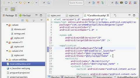 cara membuat app android dengan eclipse