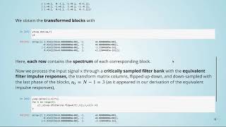 Multirate Signal Processing: 10 Transforms as Filter Banks - 05  Example Transform as Filter Bank
