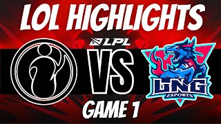 IG vs LNG - Highlights - GAME 1 | LPL Summer 2023