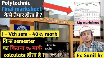 Bihar polytechnic final semester mark calculation l SBTE final marksheet l Diploma marksheet