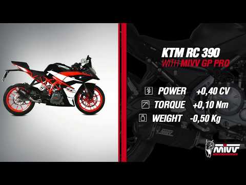 SILENCIEUX MIVV GP PRO INOX NOIR KTM RC 390 2017-2020 vidéo