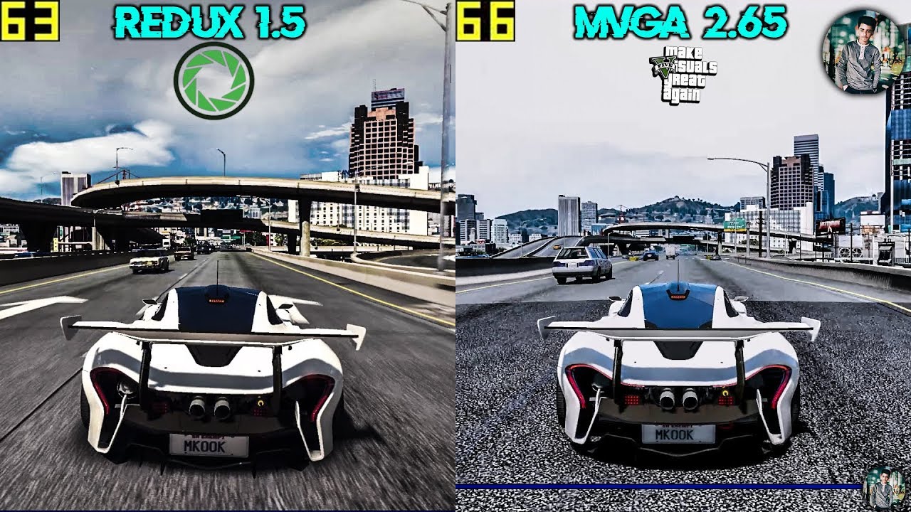 Gta 5 Redux 1.5 Ultra V1 Vs Mvga 2.65 Reshade+Enb Complete Comparison With  Fps - Read Description - - Youtube