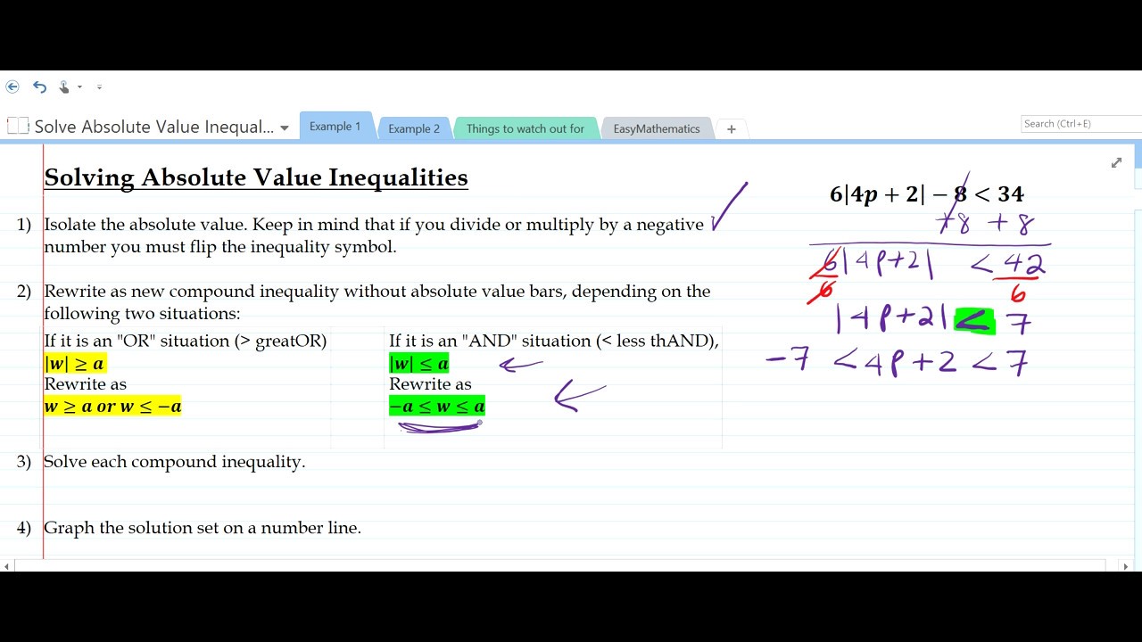 Solve Absolute Value Inequalities - YouTube