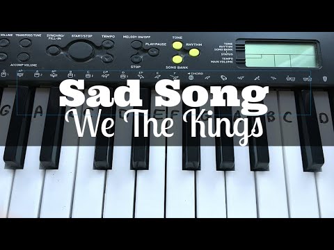 Sad Song We The Kings Ft Elena Coats Easy Keyboard Tutorial