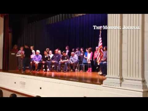 South Amherst Middle School #students set "America's White Table" at a ceremony Nov. 9 honoring #vet