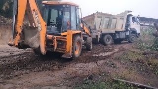 bahut hi khatarnak seen JCB dumper Slip road... 😱😱