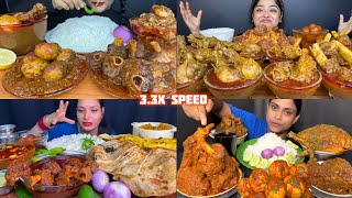 ASMR: Eating Chicken Mutton Egg Fish And Mutton fat curry eating challenge 😋😍 with Rice Mukbang