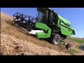 Gerste dreschen extrem | Getreideernte am Berg | Deutz Fahr M35.75