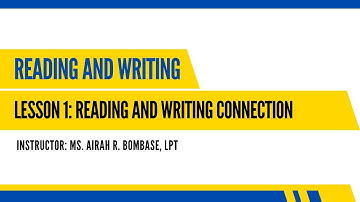 Reading and Writing: Lesson 1 - Reading and Writing Connection (TAGLISH) | Ms. Airah R. Bombase, LPT