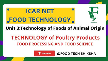 Poultry || ICAR NET FOOD TECHNOLOGY  SYLLABUS || UNIT 3 TOPIC TECHNOLOGY OF MEAT PRODUCTS||