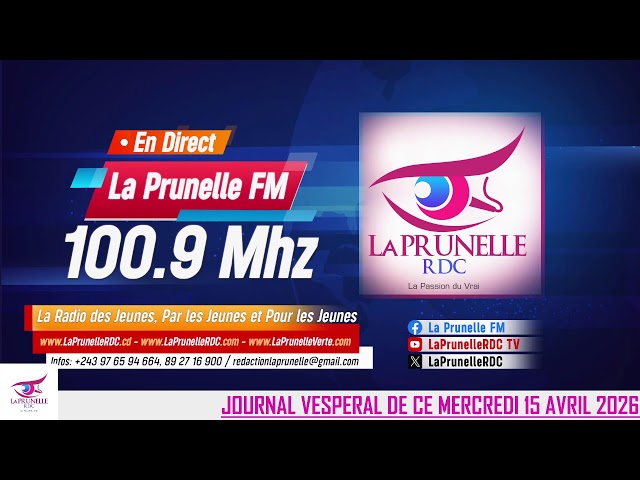 JOURNAL VESPERAL DE CE MERCREDI 15 AVRIL 2026  SUR LA PRUNELLE  FM 100.9 MHZ