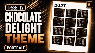 Detalles CalenClick Preset 12: Chocolate Delight Theme | Portrait Calendar in Illustrator Noticias