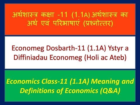 Economeg 1.1.A, Ystyr a Diffiniadau Economeg (welsh)