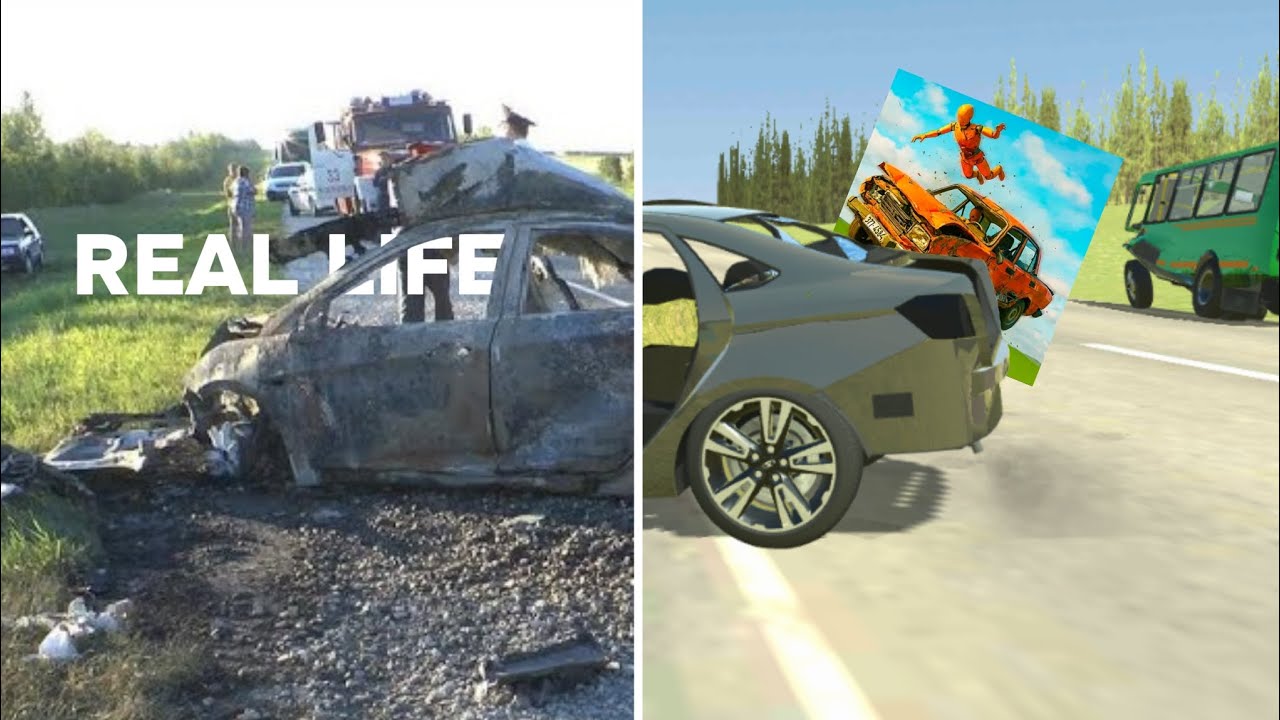 Аварии на реальных событиях 9 | Ваз краш тест симулятор 2 (новогодний выпуск) 