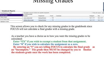 FOCUS Tutorial- Finalizing Grades