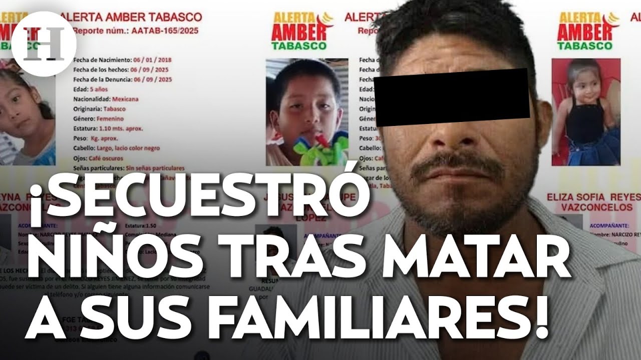 ¡Mató a su familia! Detienen a hombre que asesinó a 4 personas y secuestró a 7 niños en Tabasco
