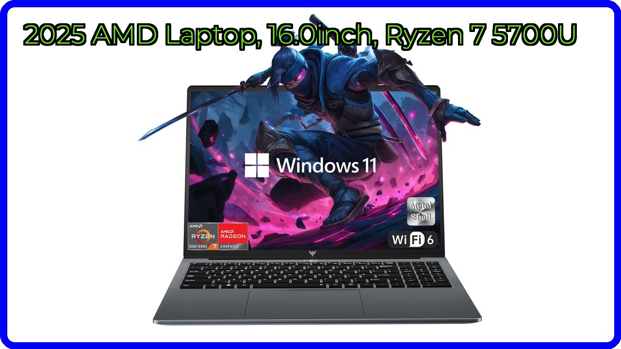REVIEW (2026): 2025 AMD Laptop, 16.0inch, Ryzen 7 5700U. ESSENTIAL