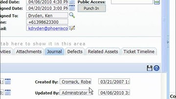 SalesLogix Cloud / Web Client Ticket Journal Tab