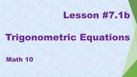How to solve Trig Equations Quadratic in Form - Math 10 Lesson 7.1b Trigonometric Equations Video 4