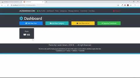 CMS Designing Side area of Dashboard Using Bootstrap | PHP