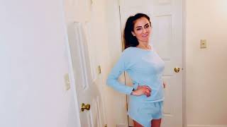 Honest review Sky blue waffle texture pajama set!
