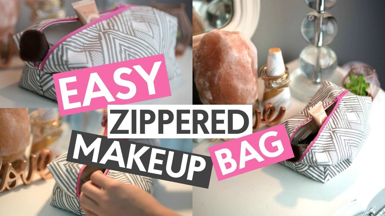 EASY ZIPPERED MAKEUP BAG | SEWING TUTORIAL - YouTube