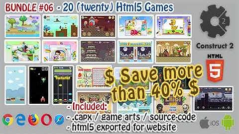 Game Bundle #06 – 20 (Twenty) HTML5 Games (Construct 2 .capx and Source-Code) | Codecanyon Scripts