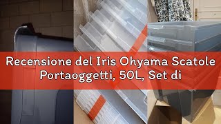 Recensione del Iris Ohyama Scatole Portaoggetti, 50L, Set di 3, Trasparente, Chiusura facile, Impila