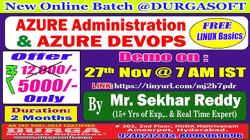 AZURE Administration & AZURE DEVOPS Online Training @ DURGASOFT