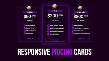 TABLAS DE PRECIOS RESPONSIVE con HTML y CSS | Responsive Pricing Cards