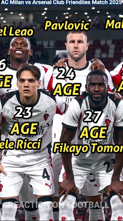 AC Milan 0 - 1 Arsenal In Pre Season Club Friendlies 2025 😱 AC Milan Football Players Current Age 🔥