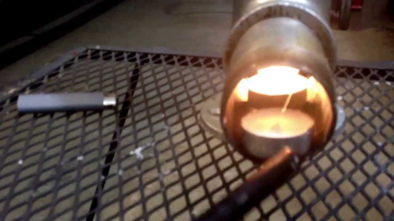 DIY how to candle powered heater rocket stove combination fast easy no  tools 