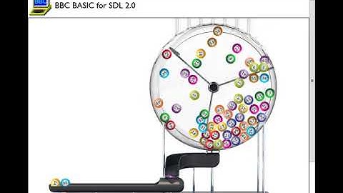 Lotto machine (in-browser BBC BASIC + Box2D)