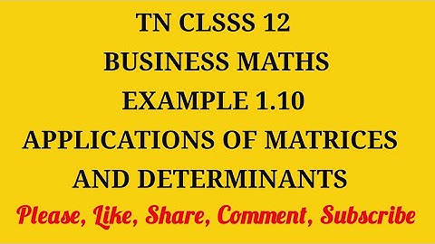 TN 12th Business maths chapter 1 example 1.10