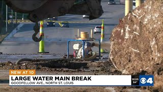 Large water main break in north St. Louis causes section of street to collapse