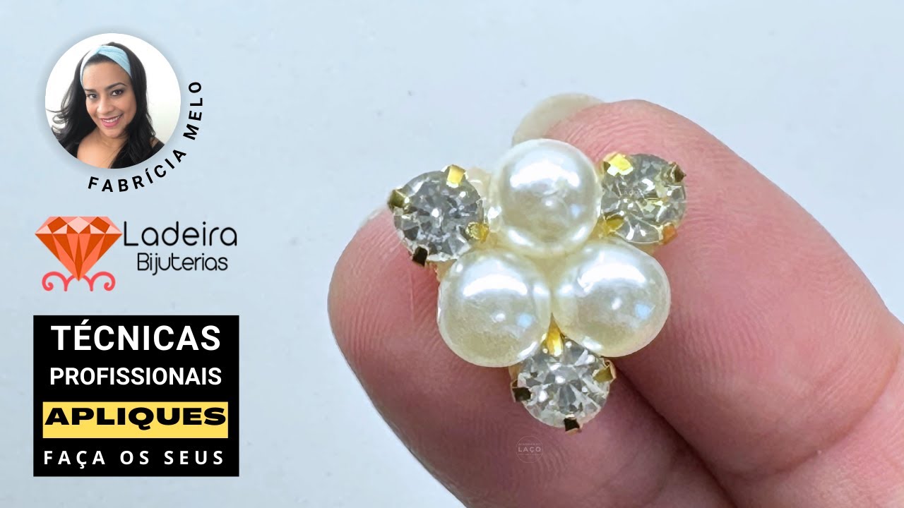Como fazer apliques com pérolas e strass #laceiras #novidade #pap #papdelaços