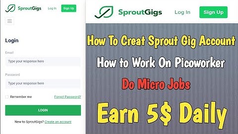How To Create Sprout Gig account in 2022 || Picoworker Create Account Step by Step