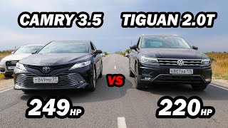 Новая CAMRY 3.5 vs Новый TIGUAN 2.0T vs PRIORA 140 л.с. vs OCTAVIA A7 1.8T vs BMW G20 320D ГОНКА!!!