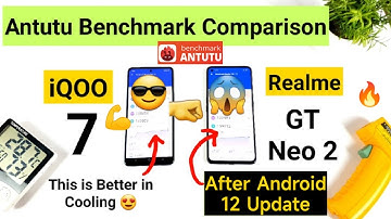 iQOO 7 vs Realme GT Neo 2 Antutu Benchmark Test After Android 12 Update Shocking Results OMG 🔥🔥🔥