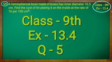 Class 9th , Ex - 13.4, Q 5 ( Surface Areas and Volumes ) CBSE NCERT