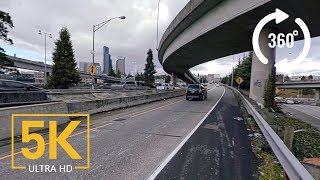 Seattle Traffic in 5K 360° VR Video - Seattle Highways & Stadiums
